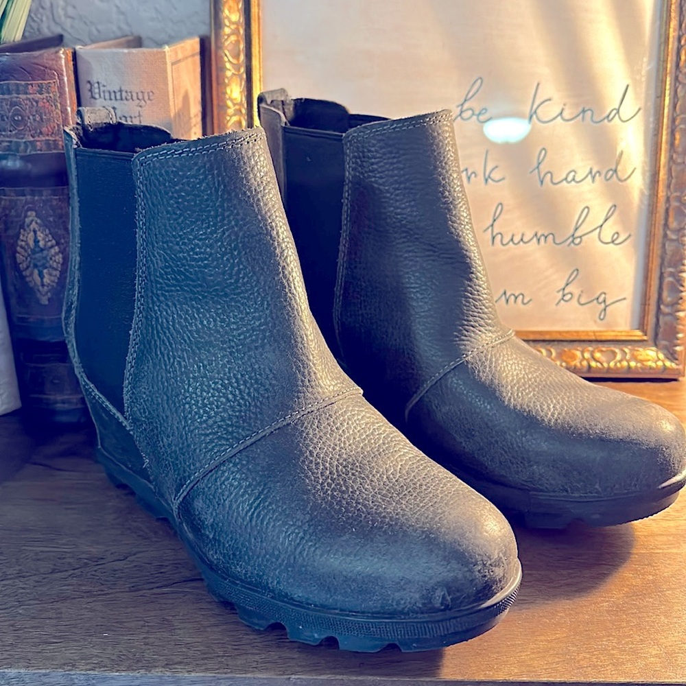 COPY - Sorel Women's Joan Of Arctic Wedge II, charcoal , Chelsea Boots, Size 9